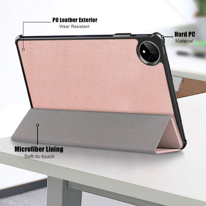 For Huawei MatePad Pro 11 (2022) Protective Case PU Leather Solid Color Folio Flip Cover Tri-fold Stand Tablet Protector with Auto Wake  /  Sleep