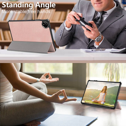 For Huawei MatePad Pro 11 (2022) Protective Case PU Leather Solid Color Folio Flip Cover Tri-fold Stand Tablet Protector with Auto Wake  /  Sleep