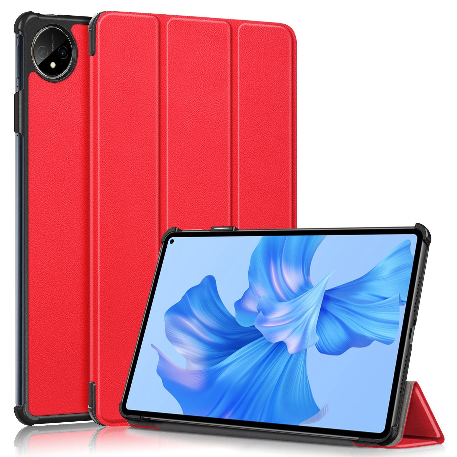 For Huawei MatePad Pro 11 (2022) Protective Case PU Leather Solid Color Folio Flip Cover Tri-fold Stand Tablet Protector with Auto Wake  /  Sleep