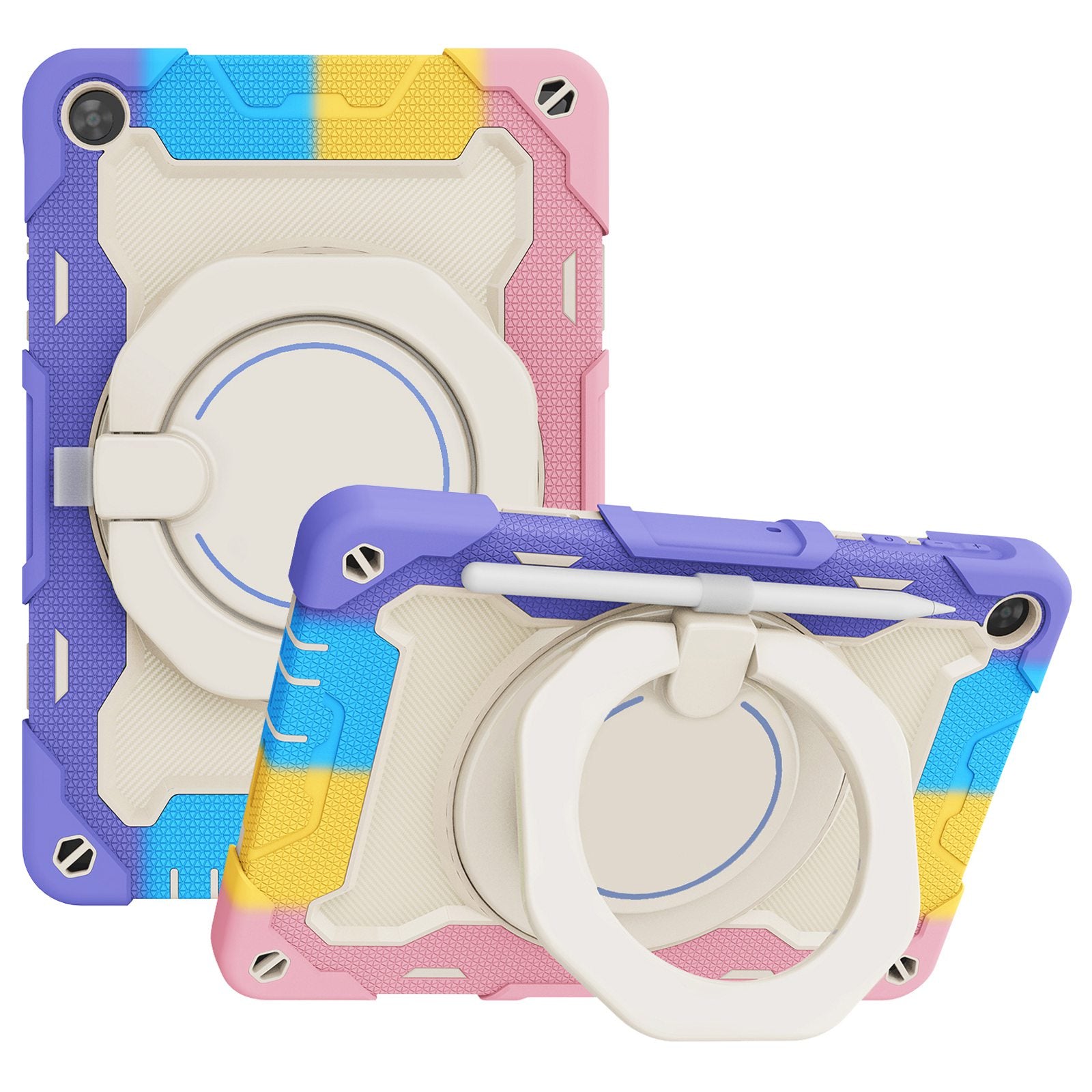 For Huawei MatePad SE / T 10S 10.1 inch / T 10 9.7 inch / Enjoy Tablet 2 / Honor Tab 7 Hard PC Soft Silicone Tablet Case Kickstand Shockproof Cover with Pen Loop