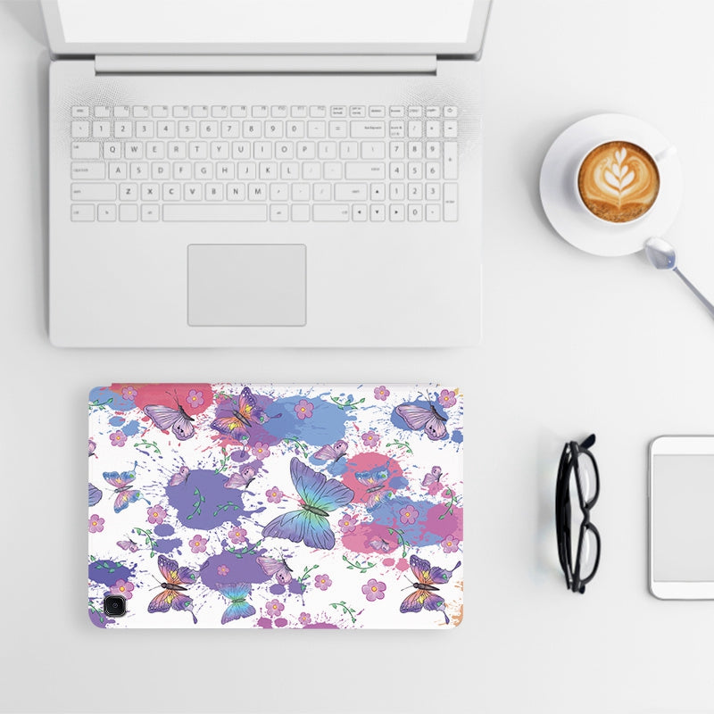 For Samsung Galaxy Tab S6 Lite (2022) Protective Tablet Case PU Leather Butterfly Printed Stand Case Auto Wake / Sleep Folio Flip Cover