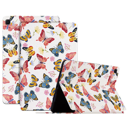 For Samsung Galaxy Tab S6 Lite (2022) Protective Tablet Case PU Leather Butterfly Printed Stand Case Auto Wake / Sleep Folio Flip Cover
