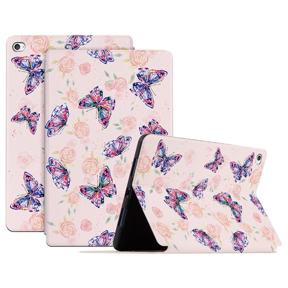 For iPad mini 4 / mini (2019) 7.9 inch Protective Case Butterfly Printed Shockproof Cover Anti-Scratch Tablet Case with Stand