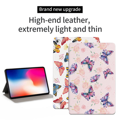 For iPad mini 4 / mini (2019) 7.9 inch Protective Case Butterfly Printed Shockproof Cover Anti-Scratch Tablet Case with Stand