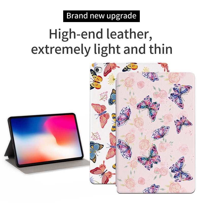 For iPad mini 4 / mini (2019) 7.9 inch Protective Case Butterfly Printed Shockproof Cover Anti-Scratch Tablet Case with Stand
