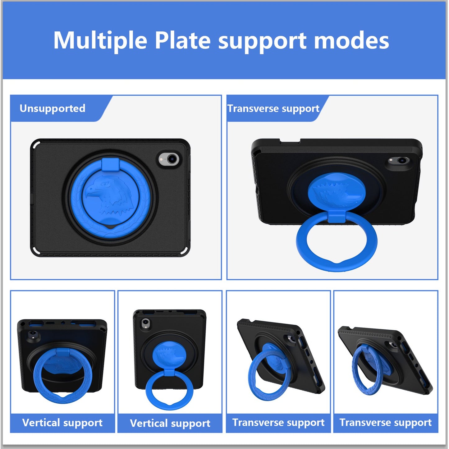 For iPad mini (2021) Portable EVA Case with Shoulder Strap / Waterproof Screen Protector Shockproof Tablet Kickstand Case