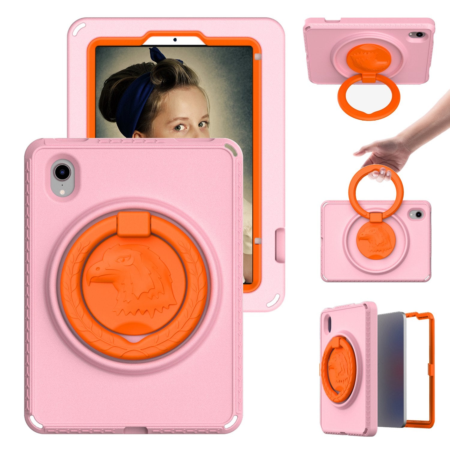 For iPad mini (2021) Portable EVA Case with Shoulder Strap / Waterproof Screen Protector Shockproof Tablet Kickstand Case