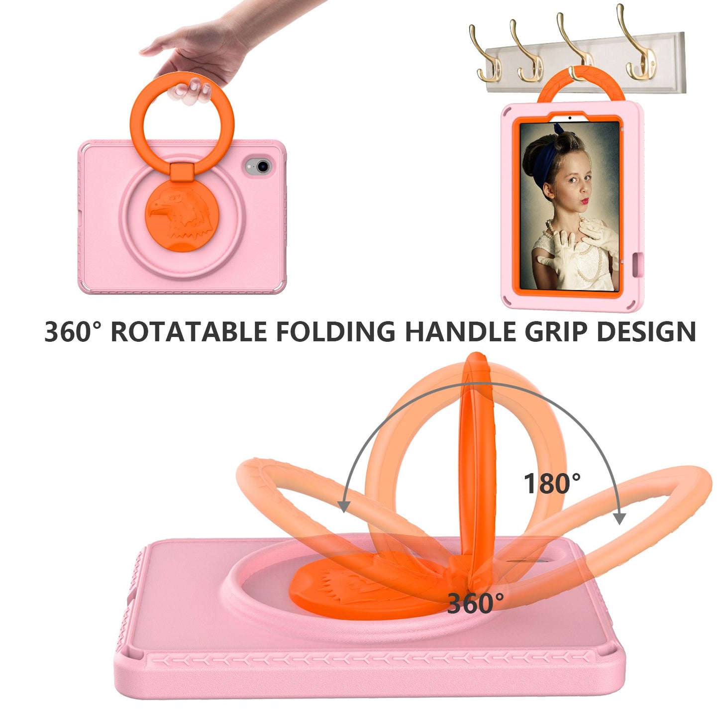 For iPad mini (2021) Portable EVA Case with Shoulder Strap / Waterproof Screen Protector Shockproof Tablet Kickstand Case