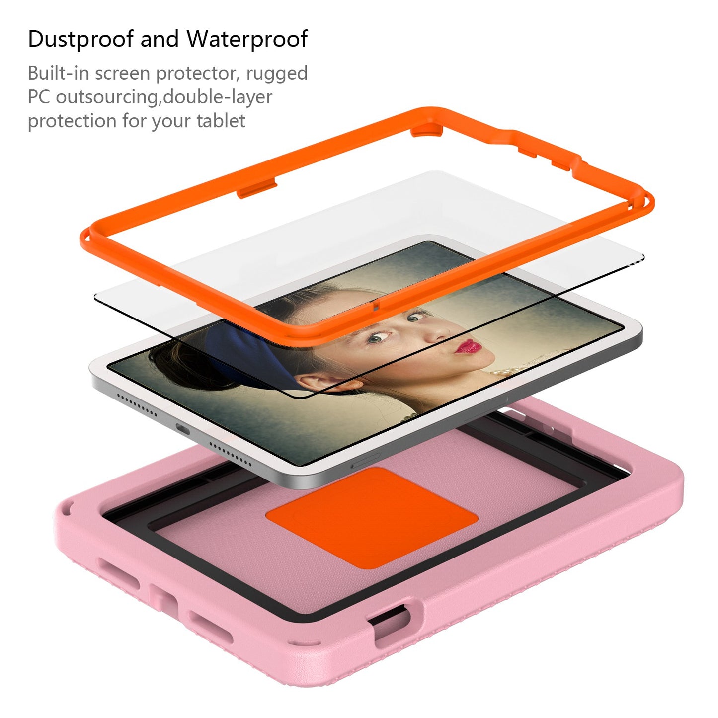 For iPad mini (2021) Portable EVA Case with Shoulder Strap / Waterproof Screen Protector Shockproof Tablet Kickstand Case