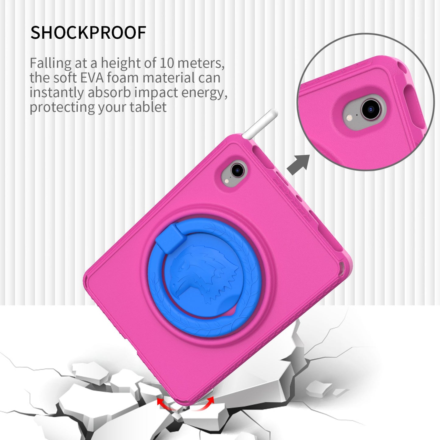 For iPad mini (2021) Portable EVA Case with Shoulder Strap / Waterproof Screen Protector Shockproof Tablet Kickstand Case