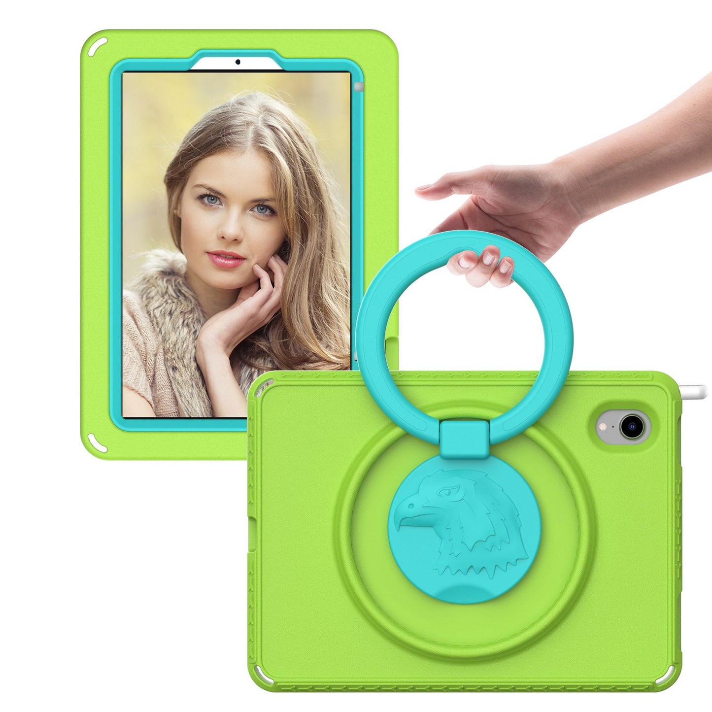 For iPad mini (2021) Portable EVA Case with Shoulder Strap / Waterproof Screen Protector Shockproof Tablet Kickstand Case