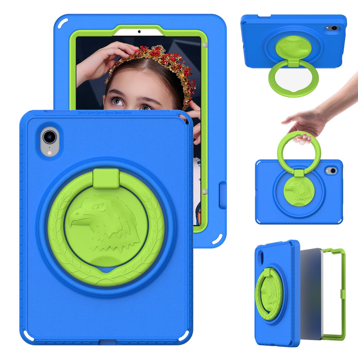 For iPad mini (2021) Portable EVA Case with Shoulder Strap / Waterproof Screen Protector Shockproof Tablet Kickstand Case
