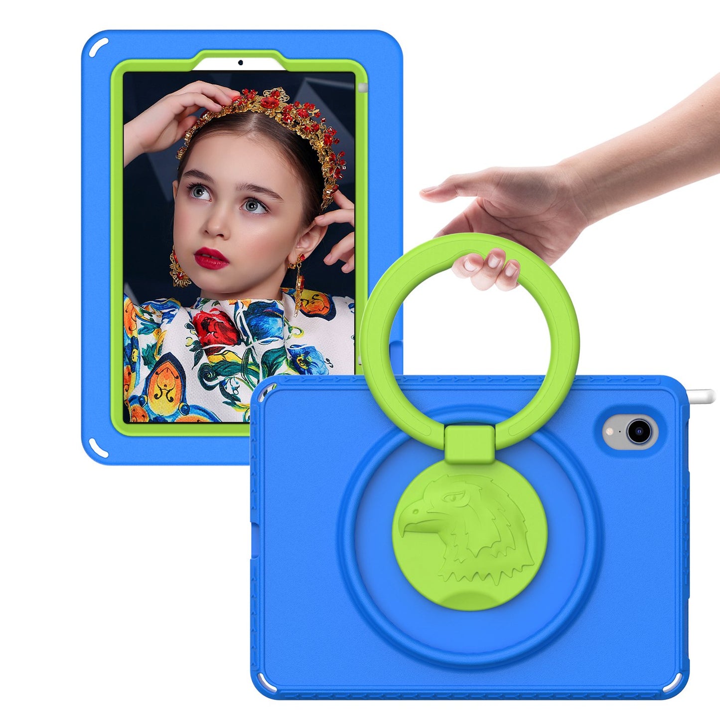 For iPad mini (2021) Portable EVA Case with Shoulder Strap / Waterproof Screen Protector Shockproof Tablet Kickstand Case