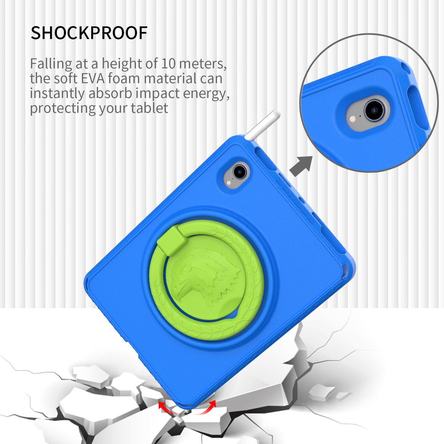 For iPad mini (2021) Portable EVA Case with Shoulder Strap / Waterproof Screen Protector Shockproof Tablet Kickstand Case