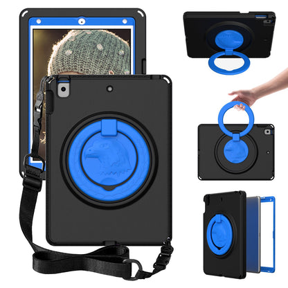 For iPad 10.2 (2019) / (2021) / (2020)  /  Air 10.5 inch (2019) Anti-scratch EVA Case with Shoulder Strap / Waterproof Screen Protector Shockproof Cover Portable Tablet Case