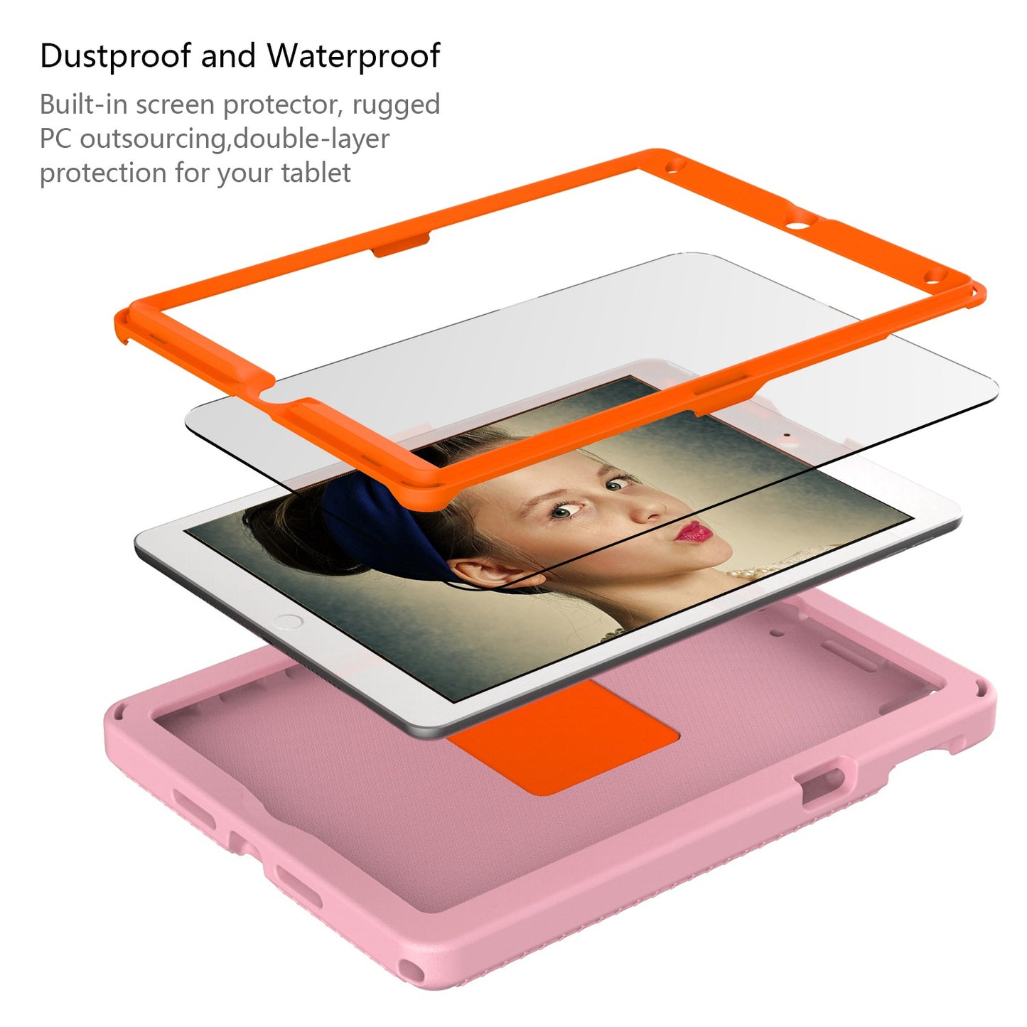 For iPad 10.2 (2019) / (2021) / (2020)  /  Air 10.5 inch (2019) Anti-scratch EVA Case with Shoulder Strap / Waterproof Screen Protector Shockproof Cover Portable Tablet Case