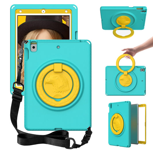 For iPad 10.2 (2019) / (2021) / (2020)  /  Air 10.5 inch (2019) Anti-scratch EVA Case with Shoulder Strap / Waterproof Screen Protector Shockproof Cover Portable Tablet Case