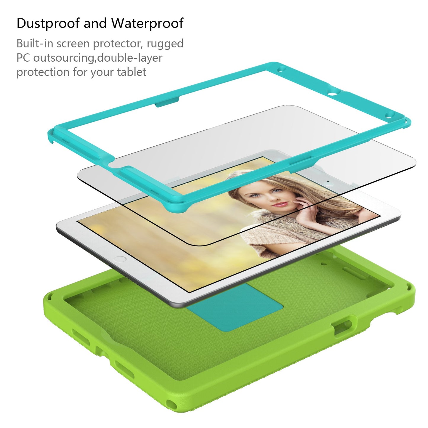 For iPad 10.2 (2019) / (2021) / (2020)  /  Air 10.5 inch (2019) Anti-scratch EVA Case with Shoulder Strap / Waterproof Screen Protector Shockproof Cover Portable Tablet Case