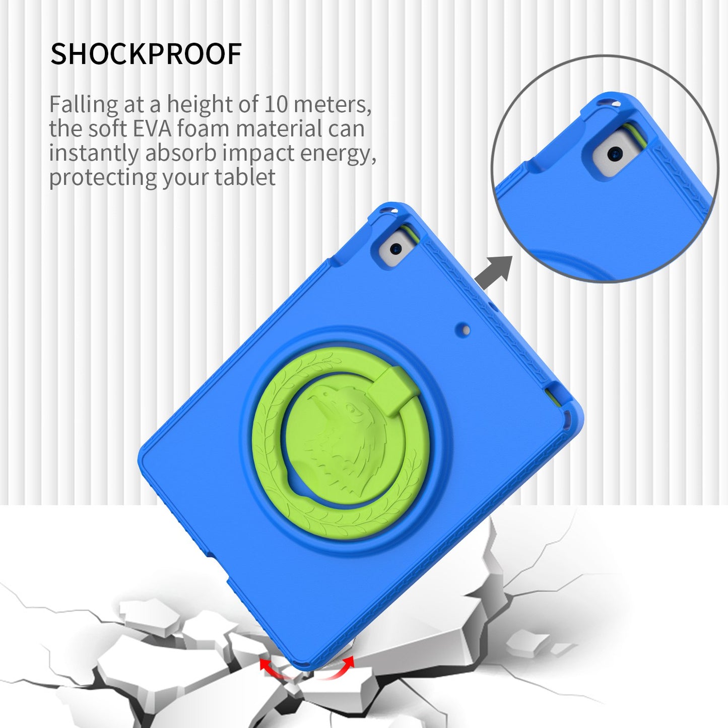For iPad 10.2 (2019) / (2021) / (2020)  /  Air 10.5 inch (2019) Anti-scratch EVA Case with Shoulder Strap / Waterproof Screen Protector Shockproof Cover Portable Tablet Case