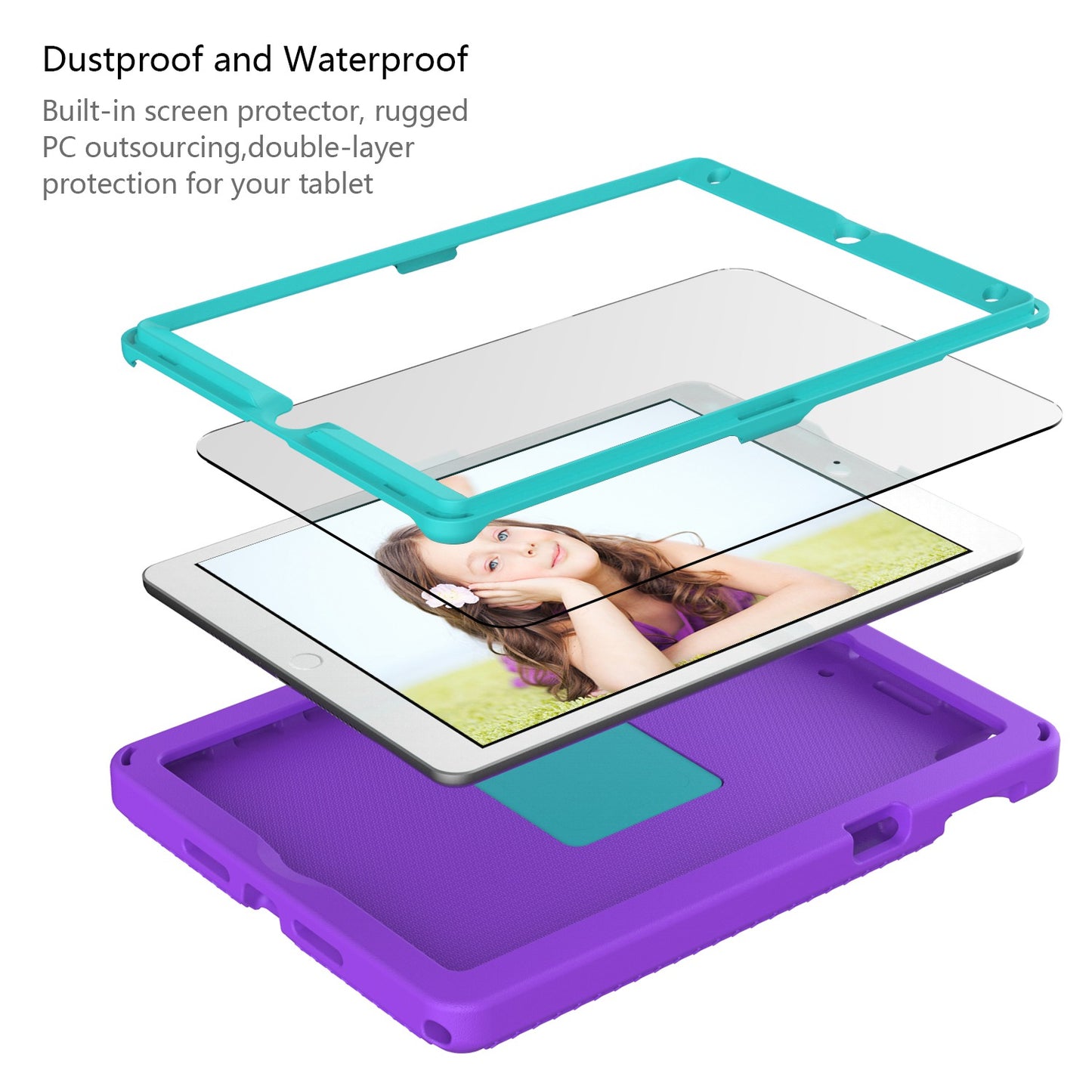 For iPad 10.2 (2019) / (2021) / (2020)  /  Air 10.5 inch (2019) Anti-scratch EVA Case with Shoulder Strap / Waterproof Screen Protector Shockproof Cover Portable Tablet Case