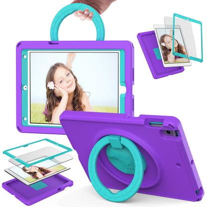 For iPad 10.2 (2019) / (2021) / (2020)  /  Air 10.5 inch (2019) Anti-scratch EVA Case with Shoulder Strap / Waterproof Screen Protector Shockproof Cover Portable Tablet Case