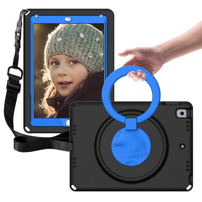For iPad Air (2013) / Air 2  /  9.7-inch (2017) / (2018) EVA Shockproof Case with Shoulder Strap / Waterproof Screen Protector Anti-Scratch Cover Portable Tablet Case