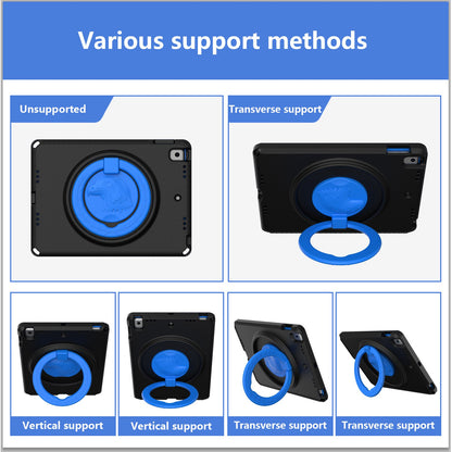 For iPad Air (2013) / Air 2  /  9.7-inch (2017) / (2018) EVA Shockproof Case with Shoulder Strap / Waterproof Screen Protector Anti-Scratch Cover Portable Tablet Case