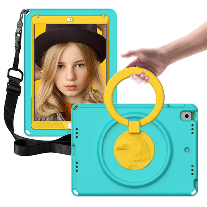 For iPad Air (2013) / Air 2  /  9.7-inch (2017) / (2018) EVA Shockproof Case with Shoulder Strap / Waterproof Screen Protector Anti-Scratch Cover Portable Tablet Case