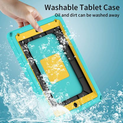 For iPad Air (2013) / Air 2  /  9.7-inch (2017) / (2018) EVA Shockproof Case with Shoulder Strap / Waterproof Screen Protector Anti-Scratch Cover Portable Tablet Case