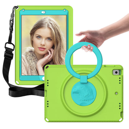 For iPad Air (2013) / Air 2  /  9.7-inch (2017) / (2018) EVA Shockproof Case with Shoulder Strap / Waterproof Screen Protector Anti-Scratch Cover Portable Tablet Case