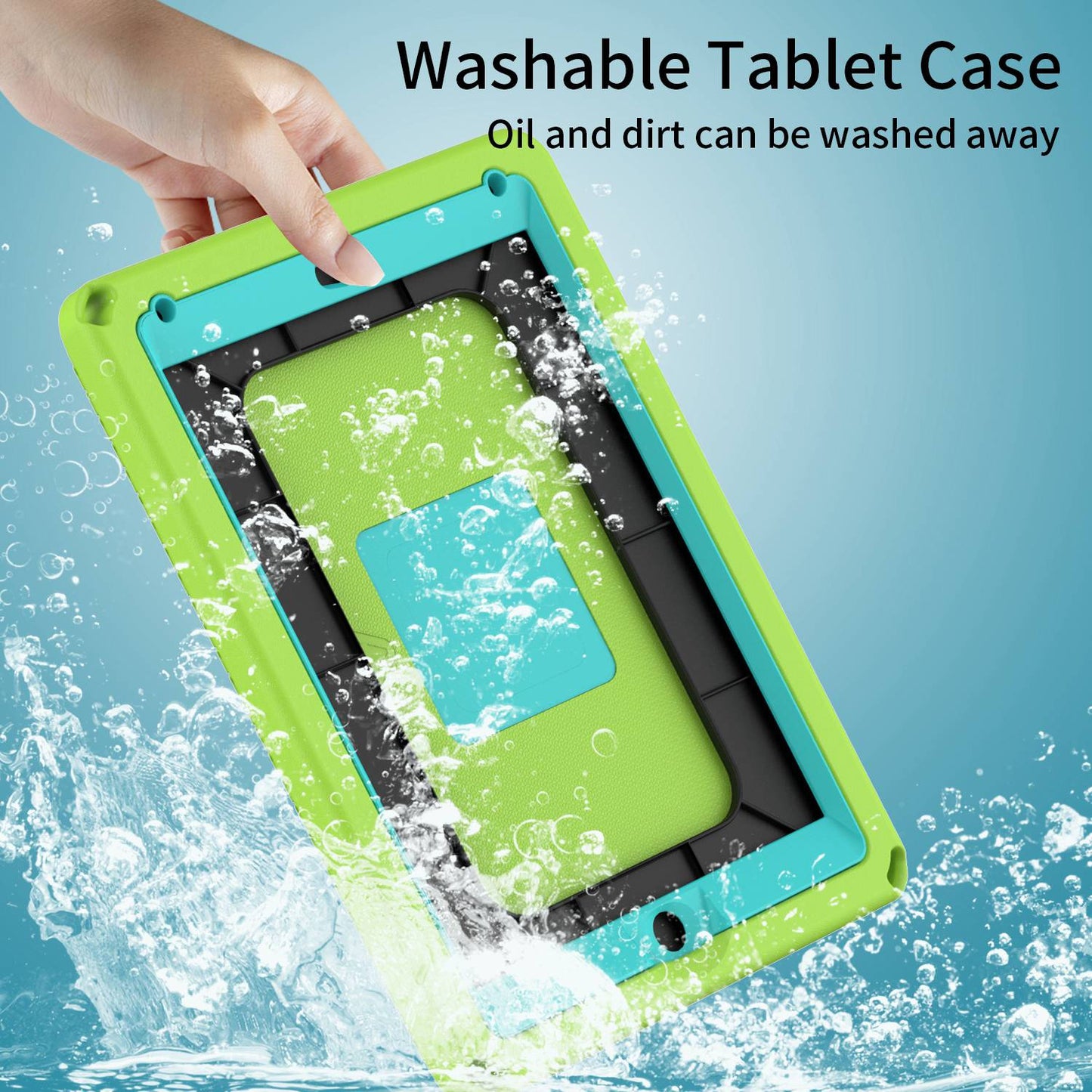 For iPad Air (2013) / Air 2  /  9.7-inch (2017) / (2018) EVA Shockproof Case with Shoulder Strap / Waterproof Screen Protector Anti-Scratch Cover Portable Tablet Case