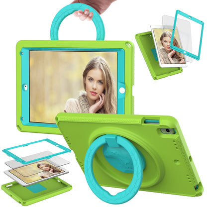 For iPad Air (2013) / Air 2  /  9.7-inch (2017) / (2018) EVA Shockproof Case with Shoulder Strap / Waterproof Screen Protector Anti-Scratch Cover Portable Tablet Case
