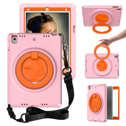 For iPad Air (2013) / Air 2  /  9.7-inch (2017) / (2018) EVA Shockproof Case with Shoulder Strap / Waterproof Screen Protector Anti-Scratch Cover Portable Tablet Case