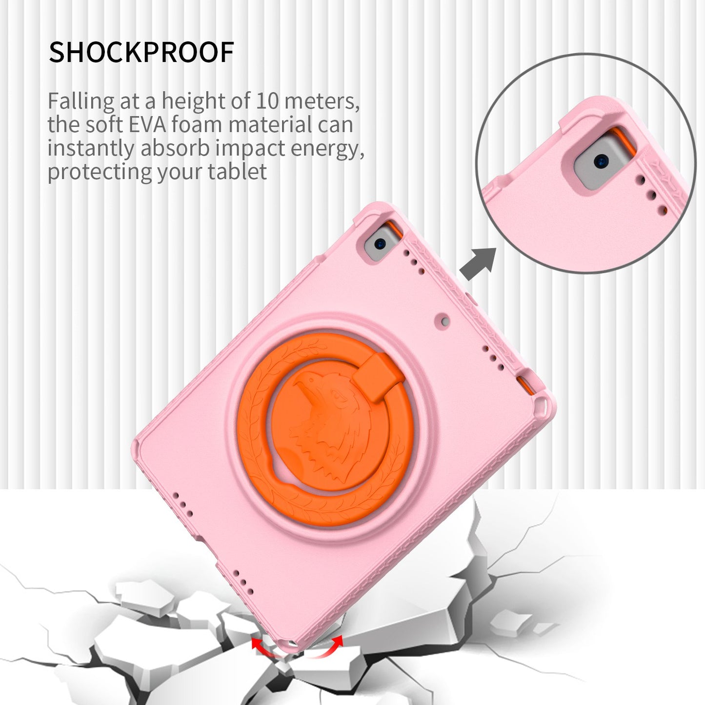For iPad Air (2013) / Air 2  /  9.7-inch (2017) / (2018) EVA Shockproof Case with Shoulder Strap / Waterproof Screen Protector Anti-Scratch Cover Portable Tablet Case