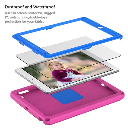 For iPad Air (2013) / Air 2  /  9.7-inch (2017) / (2018) EVA Shockproof Case with Shoulder Strap / Waterproof Screen Protector Anti-Scratch Cover Portable Tablet Case