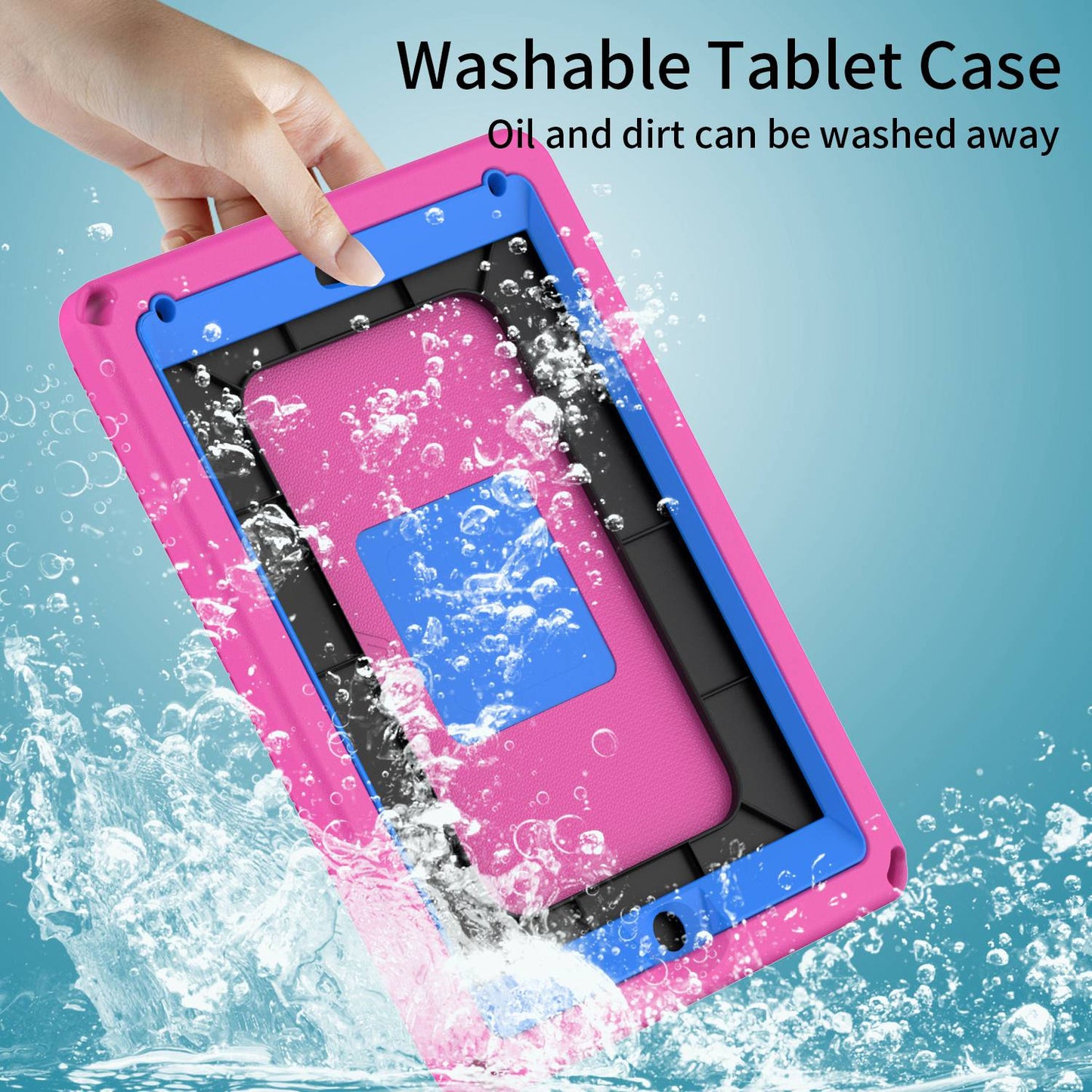 For iPad Air (2013) / Air 2  /  9.7-inch (2017) / (2018) EVA Shockproof Case with Shoulder Strap / Waterproof Screen Protector Anti-Scratch Cover Portable Tablet Case