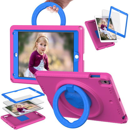 For iPad Air (2013) / Air 2  /  9.7-inch (2017) / (2018) EVA Shockproof Case with Shoulder Strap / Waterproof Screen Protector Anti-Scratch Cover Portable Tablet Case