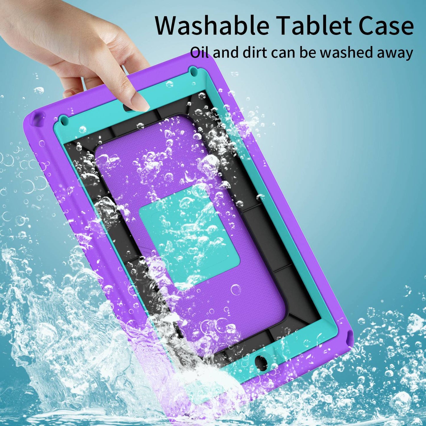 For iPad Air (2013) / Air 2  /  9.7-inch (2017) / (2018) EVA Shockproof Case with Shoulder Strap / Waterproof Screen Protector Anti-Scratch Cover Portable Tablet Case