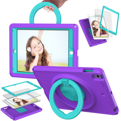 For iPad Air (2013) / Air 2  /  9.7-inch (2017) / (2018) EVA Shockproof Case with Shoulder Strap / Waterproof Screen Protector Anti-Scratch Cover Portable Tablet Case