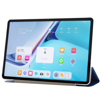 For Huawei MatePad Pro 11 (2022) Silk Texture Protective Case PU Leather Tri-fold Stand Folio Cover