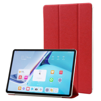 For Huawei MatePad Pro 11 (2022) Silk Texture Protective Case PU Leather Tri-fold Stand Folio Cover