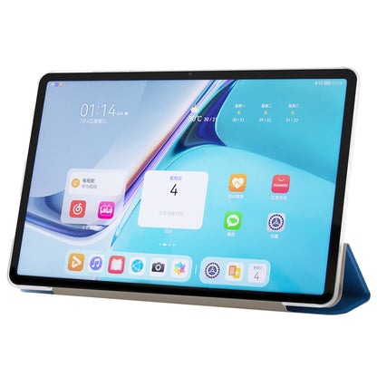 For Huawei MatePad Pro 11 (2022) Silk Texture Protective Case PU Leather Tri-fold Stand Folio Cover