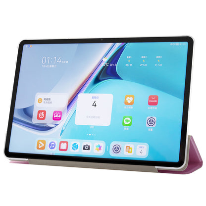 For Huawei MatePad Pro 11 (2022) Silk Texture Protective Case PU Leather Tri-fold Stand Folio Cover