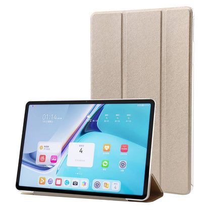 For Huawei MatePad Pro 11 (2022) Silk Texture Protective Case PU Leather Tri-fold Stand Folio Cover