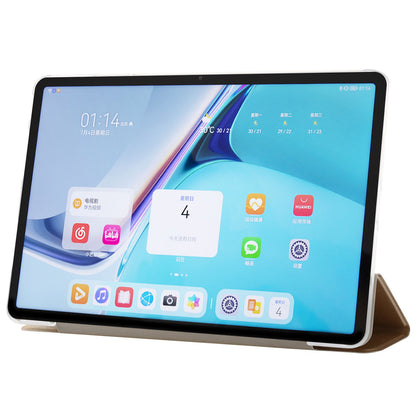 For Huawei MatePad Pro 11 (2022) Silk Texture Protective Case PU Leather Tri-fold Stand Folio Cover