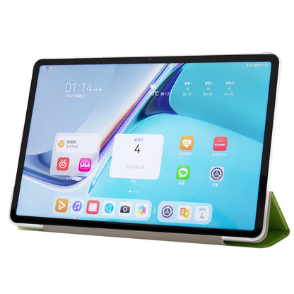 For Huawei MatePad Pro 11 (2022) Silk Texture Protective Case PU Leather Tri-fold Stand Folio Cover