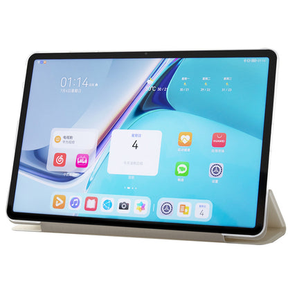 For Huawei MatePad Pro 11 (2022) Silk Texture Protective Case PU Leather Tri-fold Stand Folio Cover