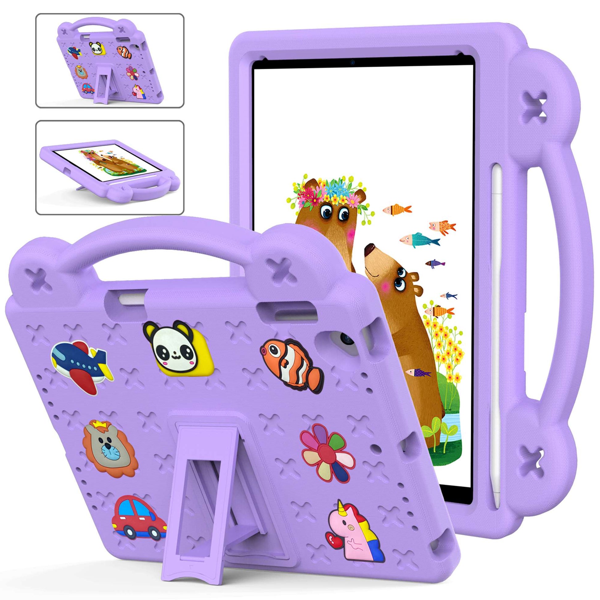 For iPad Air 2 / Air (2013)  /  9.7-inch (2017) / (2018) Anti-Scratch EVA Case Protective Tablet Cover Portable Case with Kickstand
