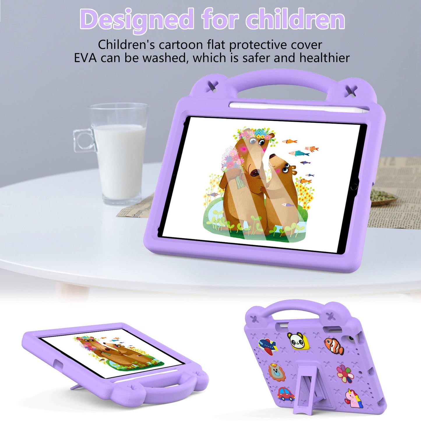 For iPad Air 2 / Air (2013)  /  9.7-inch (2017) / (2018) Anti-Scratch EVA Case Protective Tablet Cover Portable Case with Kickstand