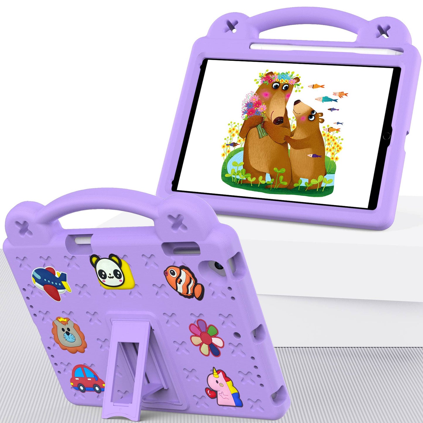 For iPad Air 2 / Air (2013)  /  9.7-inch (2017) / (2018) Anti-Scratch EVA Case Protective Tablet Cover Portable Case with Kickstand